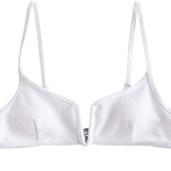 Ribbed V Wired Cami Bikini Top - Picture 2 of 9